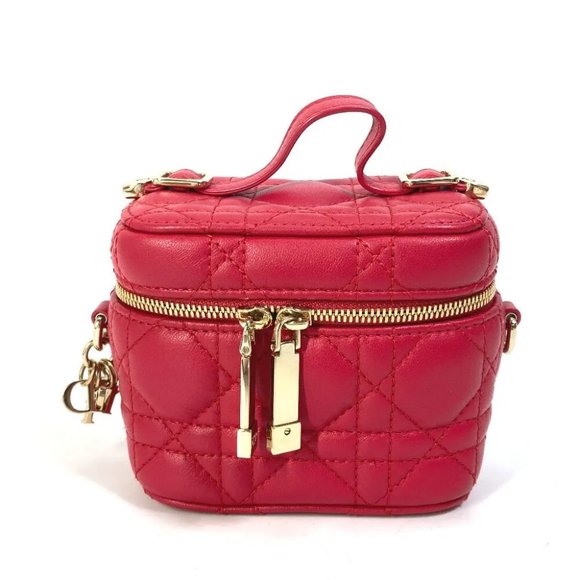 CHRISTIAN DIOR LADY DIOR Micro vanity Cannage 2WAY Shoulder Hand Bag - Picture 1 of 14